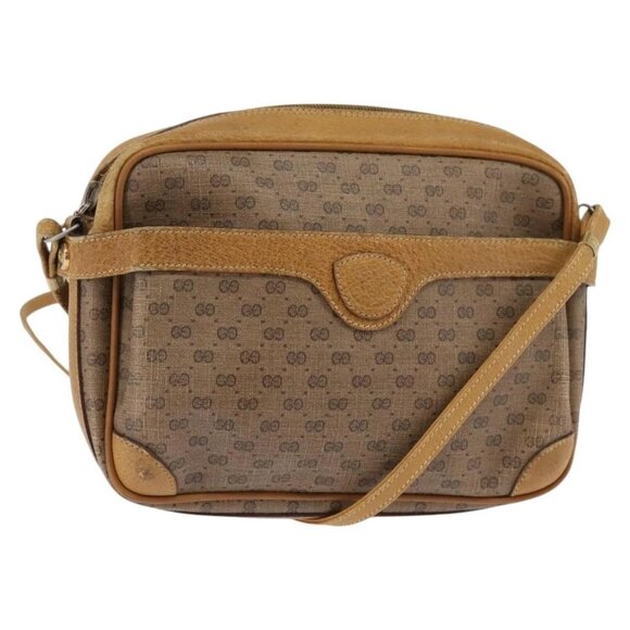 Gucci Handbags - GUCCI Micro GG Supreme Shoulder Bag PVC Beige Gold Auth BA5707